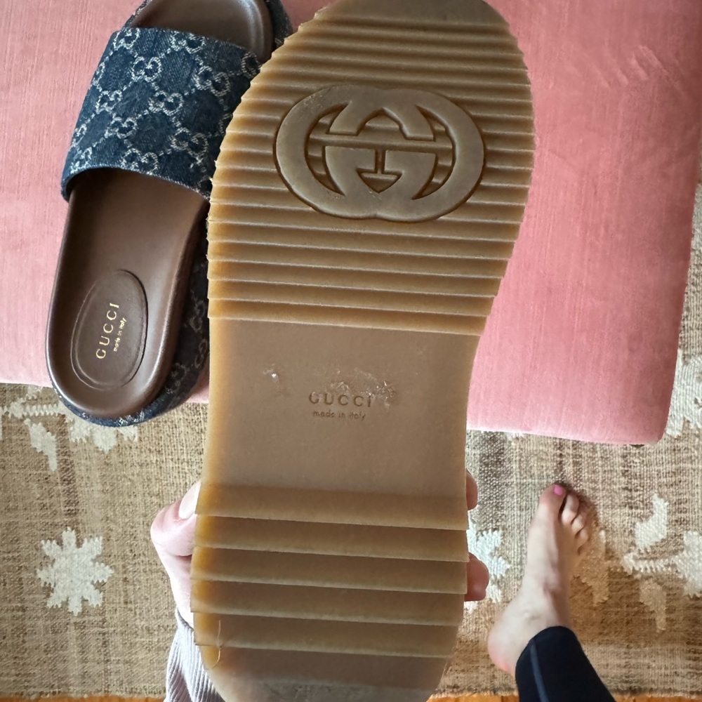 Gucci Blue and Brown Sandals - Picture 3 of 14